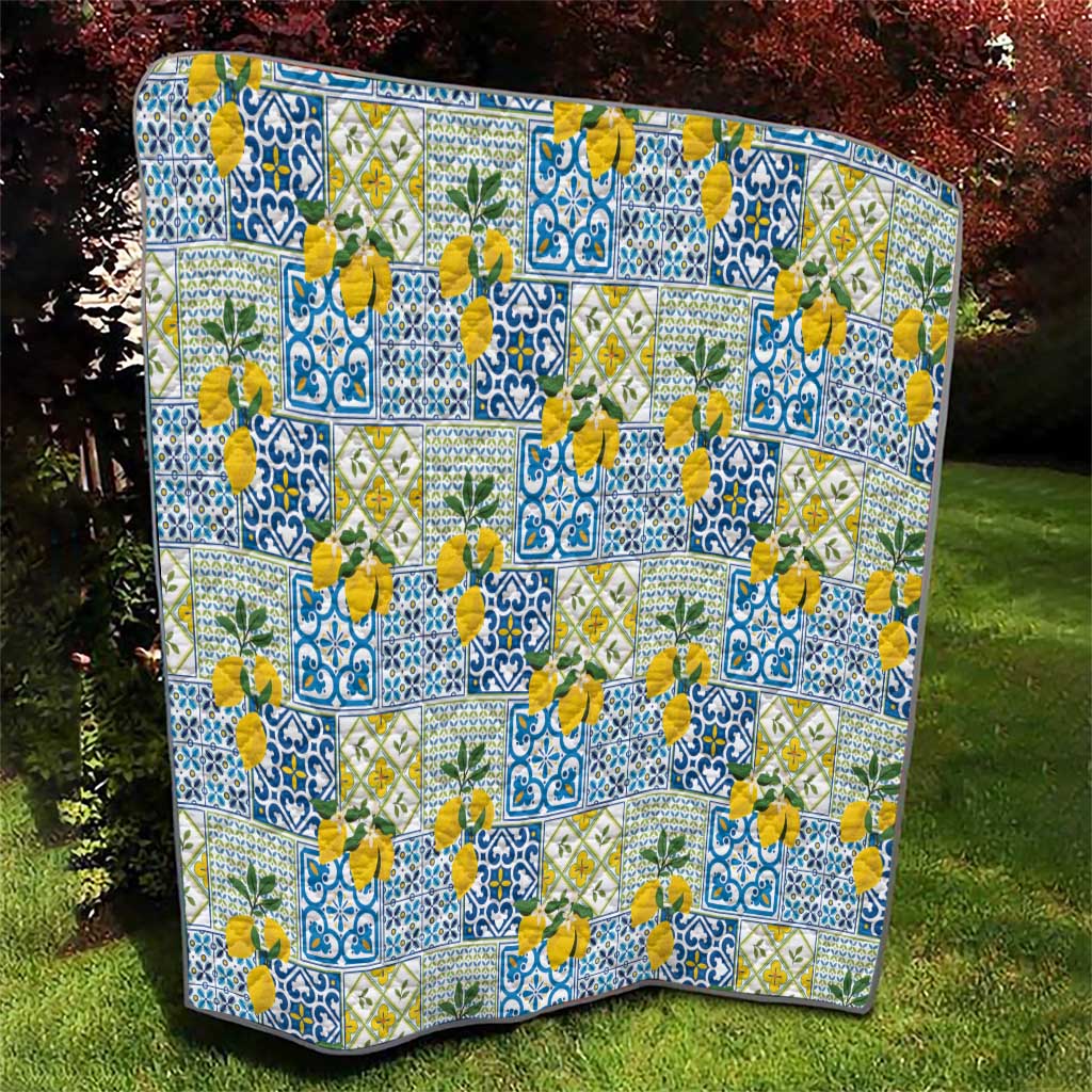 Sicily Italy Lemon Maiolica Quilt Sicilian Citrus Tile Mediterranean Art