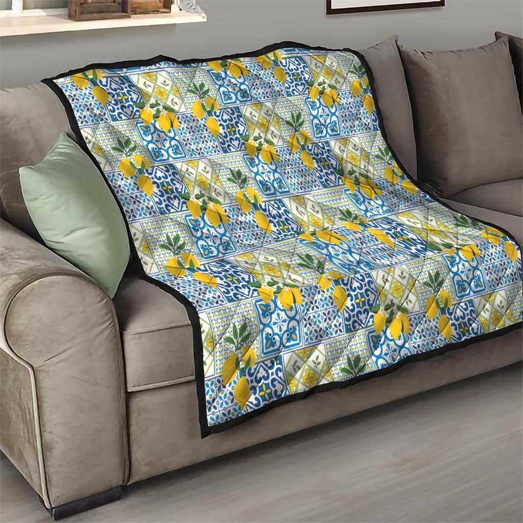 Sicily Italy Lemon Maiolica Quilt Sicilian Citrus Tile Mediterranean Art