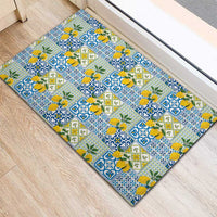 Sicily Italy Lemon Maiolica Rubber Doormat Sicilian Citrus Tile Mediterranean Art