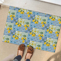 Sicily Italy Lemon Maiolica Rubber Doormat Sicilian Citrus Tile Mediterranean Art