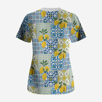 Sicily Italy Lemon Maiolica Scrub Top Sicilian Citrus Tile Mediterranean Art