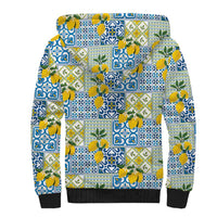 Sicily Italy Lemon Maiolica Sherpa Hoodie Sicilian Citrus Tile Mediterranean Art