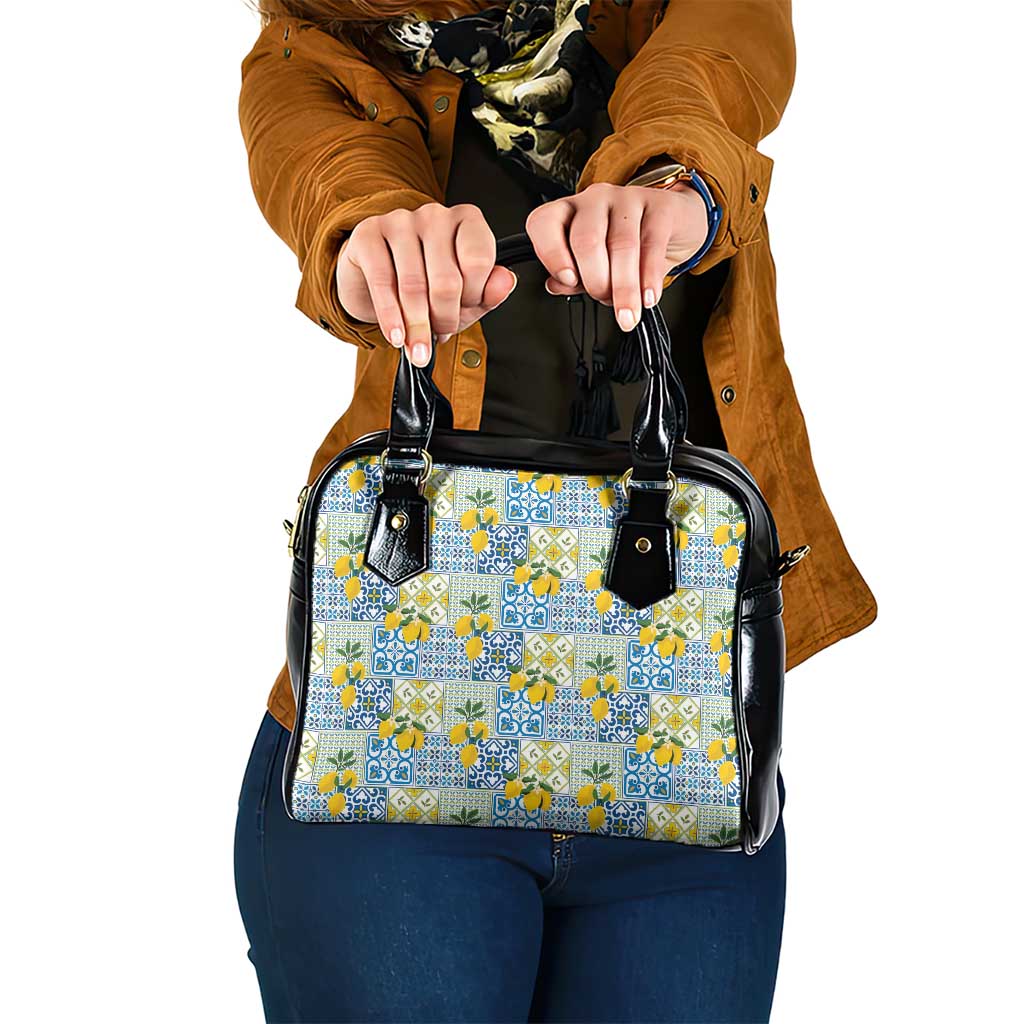 Sicily Italy Lemon Maiolica Shoulder Handbag Sicilian Citrus Tile Mediterranean Art