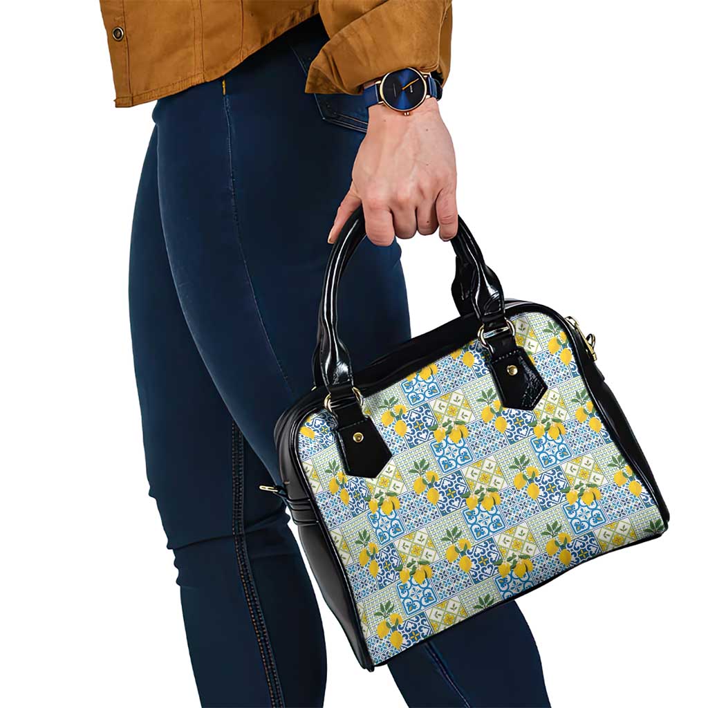 Sicily Italy Lemon Maiolica Shoulder Handbag Sicilian Citrus Tile Mediterranean Art