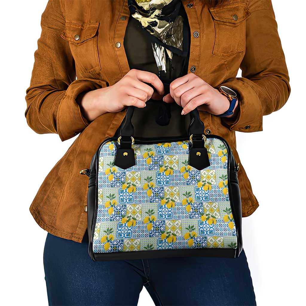 Sicily Italy Lemon Maiolica Shoulder Handbag Sicilian Citrus Tile Mediterranean Art