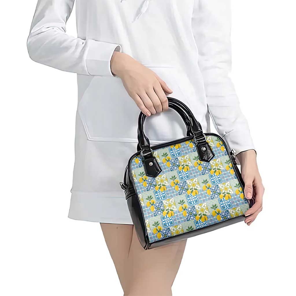 Sicily Italy Lemon Maiolica Shoulder Handbag Sicilian Citrus Tile Mediterranean Art