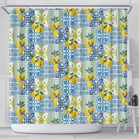 Sicily Italy Lemon Maiolica Shower Curtain Sicilian Citrus Tile Mediterranean Art