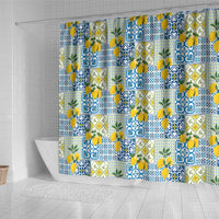 Sicily Italy Lemon Maiolica Shower Curtain Sicilian Citrus Tile Mediterranean Art