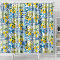 Sicily Italy Lemon Maiolica Shower Curtain Sicilian Citrus Tile Mediterranean Art