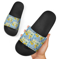 Sicily Italy Lemon Maiolica Slide Sandals Sicilian Citrus Tile Mediterranean Art