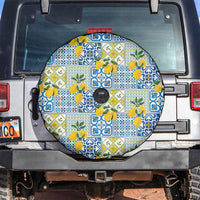 Sicily Italy Lemon Maiolica Spare Tire Cover Sicilian Citrus Tile Mediterranean Art