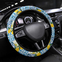 Sicily Italy Lemon Maiolica Steering Wheel Cover Sicilian Citrus Tile Mediterranean Art