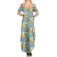 Sicily Italy Lemon Maiolica Summer Maxi Dress Sicilian Citrus Tile Mediterranean Art