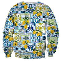 Sicily Italy Lemon Maiolica Sweatshirt Sicilian Citrus Tile Mediterranean Art