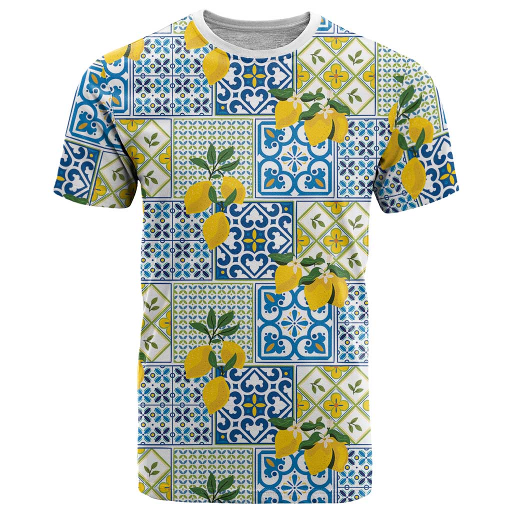 Sicily Italy Lemon Maiolica T Shirt Sicilian Citrus Tile Mediterranean Art