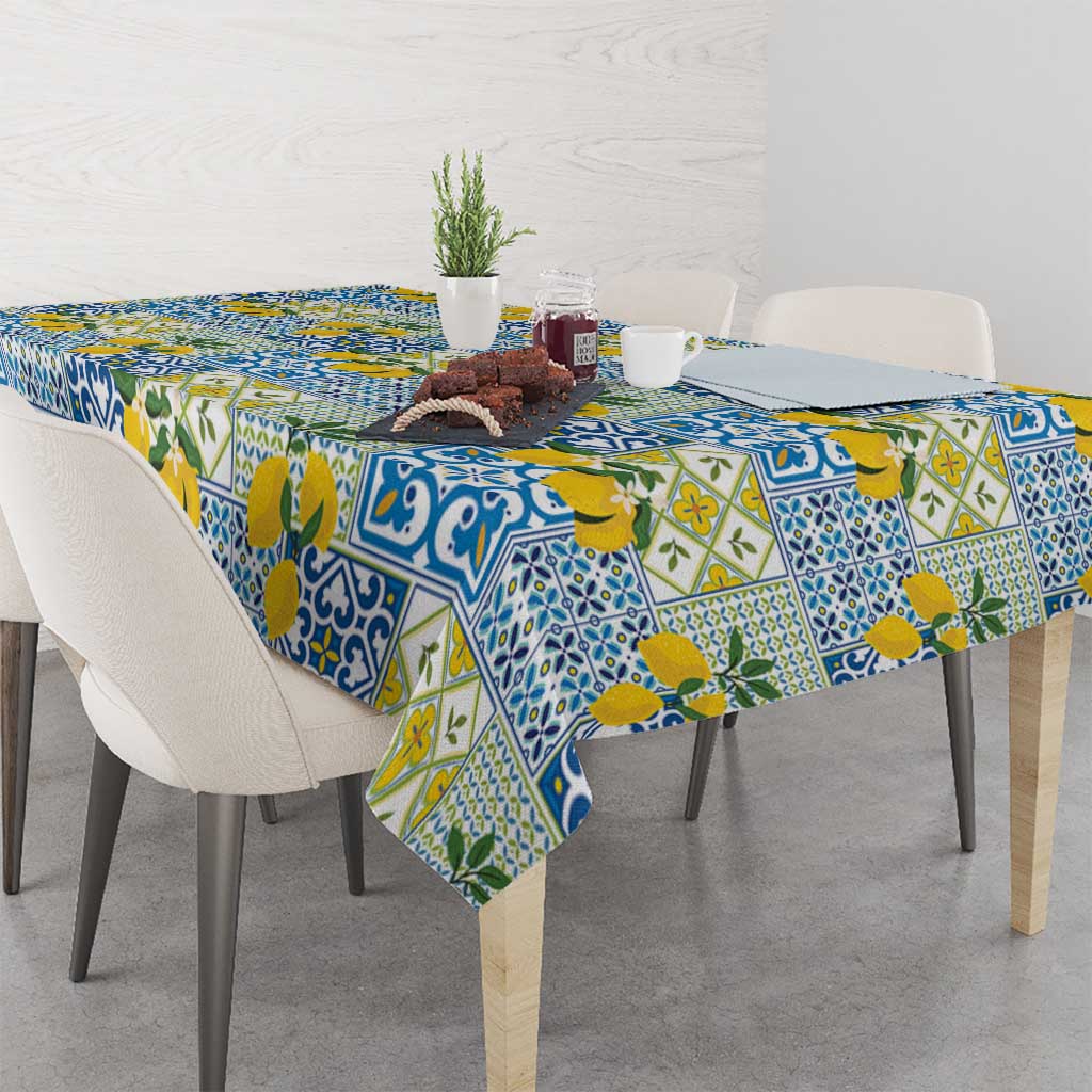 Sicily Italy Lemon Maiolica Tablecloth Sicilian Citrus Tile Mediterranean Art