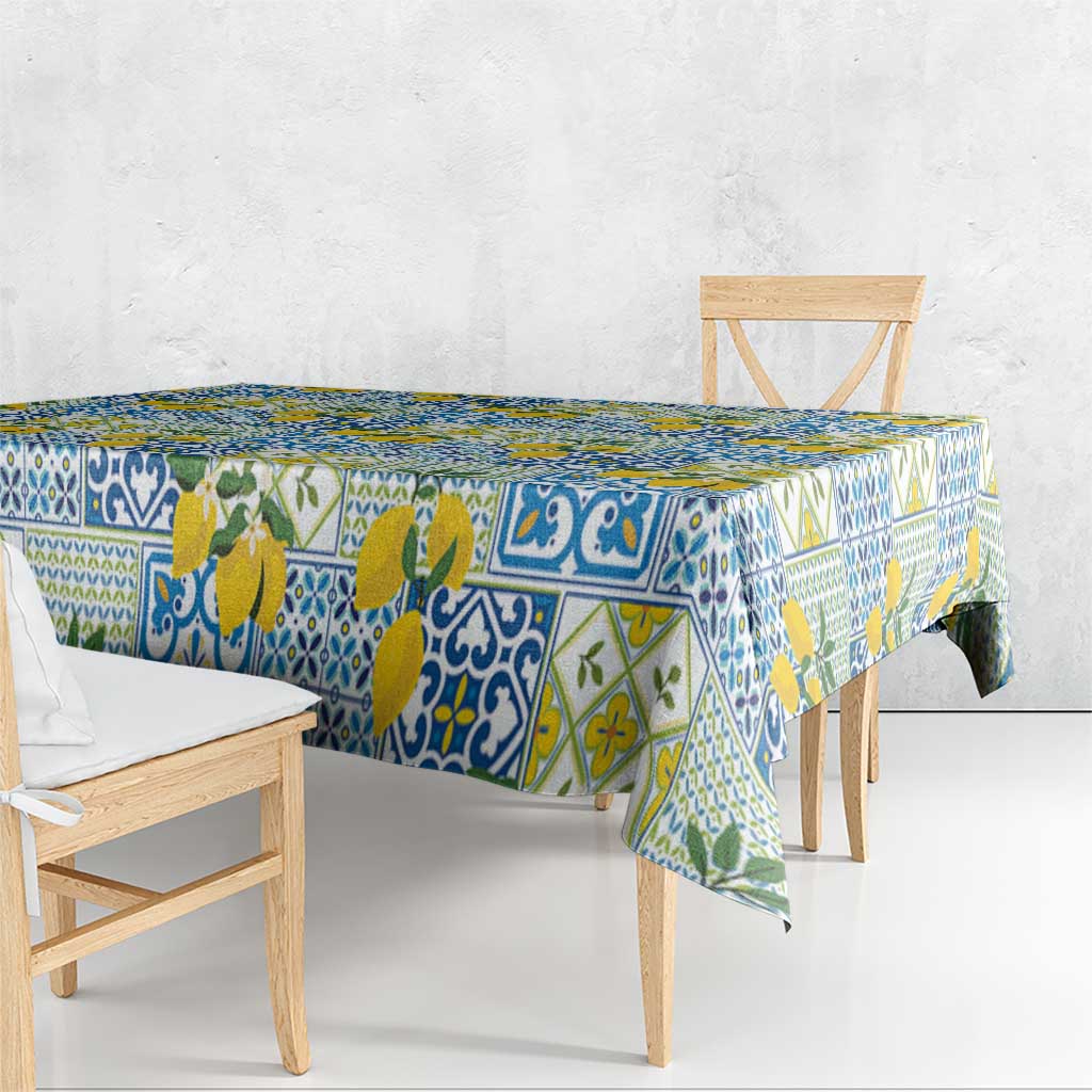 Sicily Italy Lemon Maiolica Tablecloth Sicilian Citrus Tile Mediterranean Art
