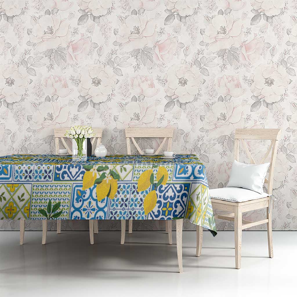 Sicily Italy Lemon Maiolica Tablecloth Sicilian Citrus Tile Mediterranean Art