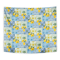Sicily Italy Lemon Maiolica Tapestry Sicilian Citrus Tile Mediterranean Art