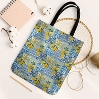 Sicily Italy Lemon Maiolica Tote Bag Sicilian Citrus Tile Mediterranean Art