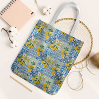 Sicily Italy Lemon Maiolica Tote Bag Sicilian Citrus Tile Mediterranean Art