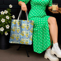 Sicily Italy Lemon Maiolica Tote Bag Sicilian Citrus Tile Mediterranean Art