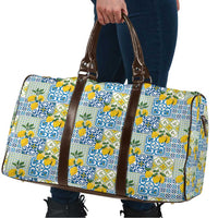 Sicily Italy Lemon Maiolica Travel Bag Sicilian Citrus Tile Mediterranean Art