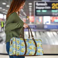 Sicily Italy Lemon Maiolica Travel Bag Sicilian Citrus Tile Mediterranean Art