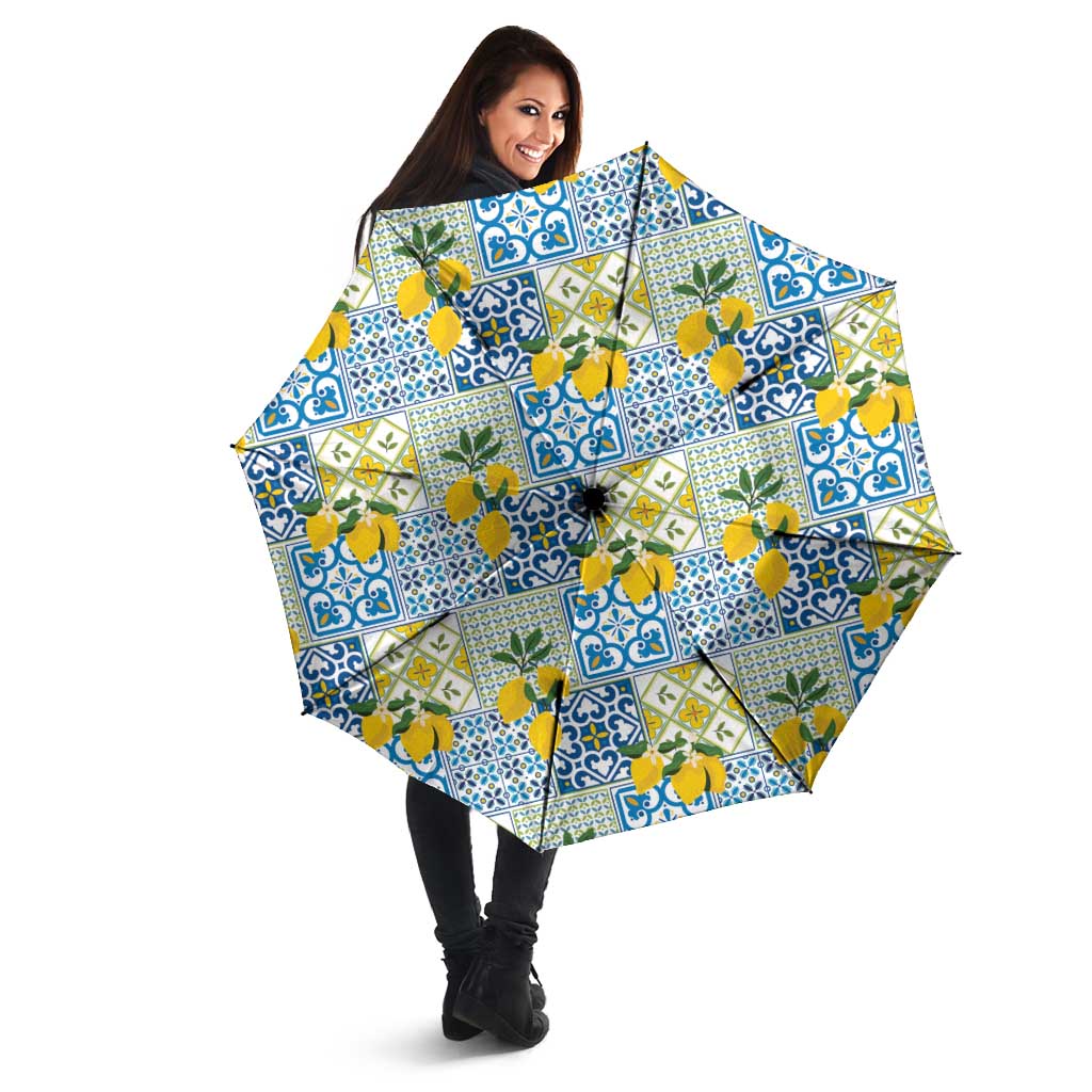 Sicily Italy Lemon Maiolica Umbrella Sicilian Citrus Tile Mediterranean Art