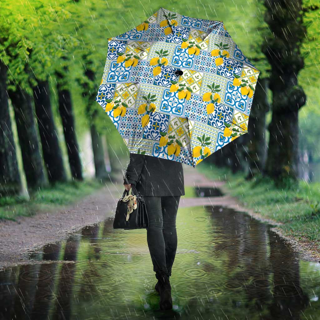 Sicily Italy Lemon Maiolica Umbrella Sicilian Citrus Tile Mediterranean Art