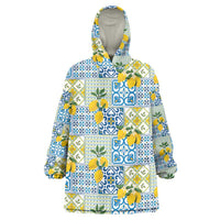 Sicily Italy Lemon Maiolica Wearable Blanket Hoodie Sicilian Citrus Tile Mediterranean Art