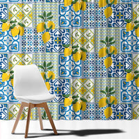 Sicily Italy Lemon Maiolica Window Curtain Sicilian Citrus Tile Mediterranean Art