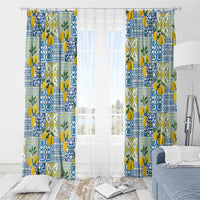 Sicily Italy Lemon Maiolica Window Curtain Sicilian Citrus Tile Mediterranean Art