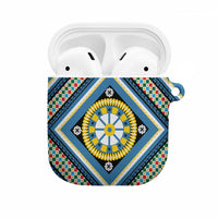 Sicily Italy Carretto Siciliano AirPods Case Azure Sicilian Cart Wheel Pattern
