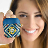 Sicily Italy Carretto Siciliano AirPods Case Azure Sicilian Cart Wheel Pattern