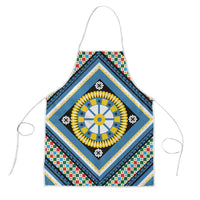 Sicily Italy Carretto Siciliano Apron Azure Sicilian Cart Wheel Pattern