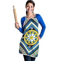 Sicily Italy Carretto Siciliano Apron Azure Sicilian Cart Wheel Pattern