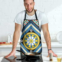 Sicily Italy Carretto Siciliano Apron Azure Sicilian Cart Wheel Pattern