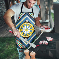 Sicily Italy Carretto Siciliano Apron Azure Sicilian Cart Wheel Pattern
