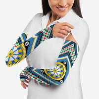 Sicily Italy Carretto Siciliano Arm Sleeves Azure Sicilian Cart Wheel Pattern
