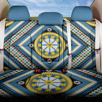 Sicily Italy Carretto Siciliano Back Car Seat Cover Azure Sicilian Cart Wheel Pattern