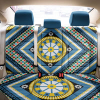 Sicily Italy Carretto Siciliano Back Car Seat Cover Azure Sicilian Cart Wheel Pattern