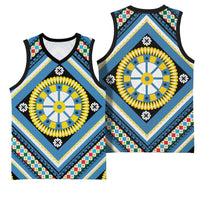 Sicily Italy Carretto Siciliano Basketball Jersey Azure Sicilian Cart Wheel Pattern