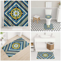 Sicily Italy Carretto Siciliano Bathroom Set Azure Sicilian Cart Wheel Pattern