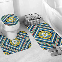 Sicily Italy Carretto Siciliano Bathroom Set Azure Sicilian Cart Wheel Pattern