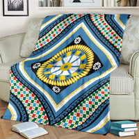 Sicily Italy Carretto Siciliano Blanket Azure Sicilian Cart Wheel Pattern