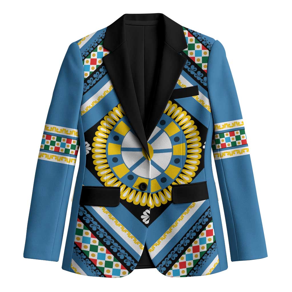 Sicily Italy Carretto Siciliano Blazer Azure Sicilian Cart Wheel Pattern
