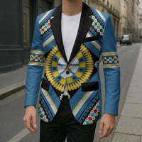 Sicily Italy Carretto Siciliano Blazer Azure Sicilian Cart Wheel Pattern