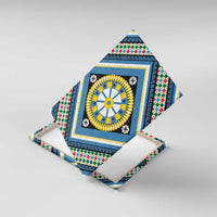 Sicily Italy Carretto Siciliano Canvas Wall Art Azure Sicilian Cart Wheel Pattern