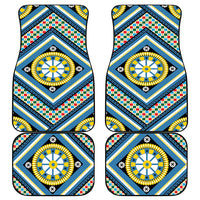 Sicily Italy Carretto Siciliano Car Mats Azure Sicilian Cart Wheel Pattern